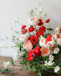 Peach + Crimson Arrangement