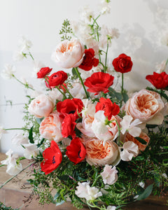 Peach + Crimson Arrangement