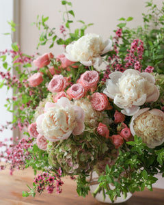 Pink + Cream Peony Arrangement